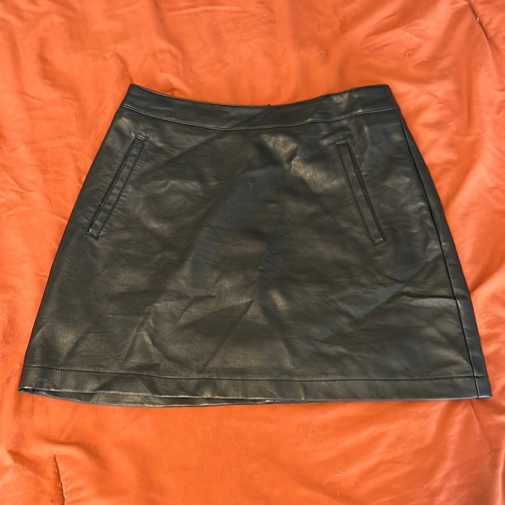 Faux Leather Short Skirt